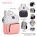 MOCHILA MATERNAL TRENDI GRIS Y NARANJA