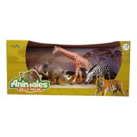 SET DE ANIMALES LEON TIGRE ELEFANTE Y JITAFA