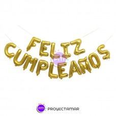 CARTEL FELIZ CUMPLE GLOBOS