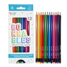LAPICES DE COLORES KIRUKI BORRABLES X12