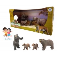 SET ANIMALES OSO MARRON X4