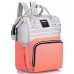 MOCHILA MATERNAL TRENDI GRIS Y NARANJA