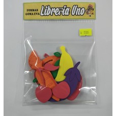 FORMAS DE GOMA EVA FRUTAS GRANDES 10 UNIDADES